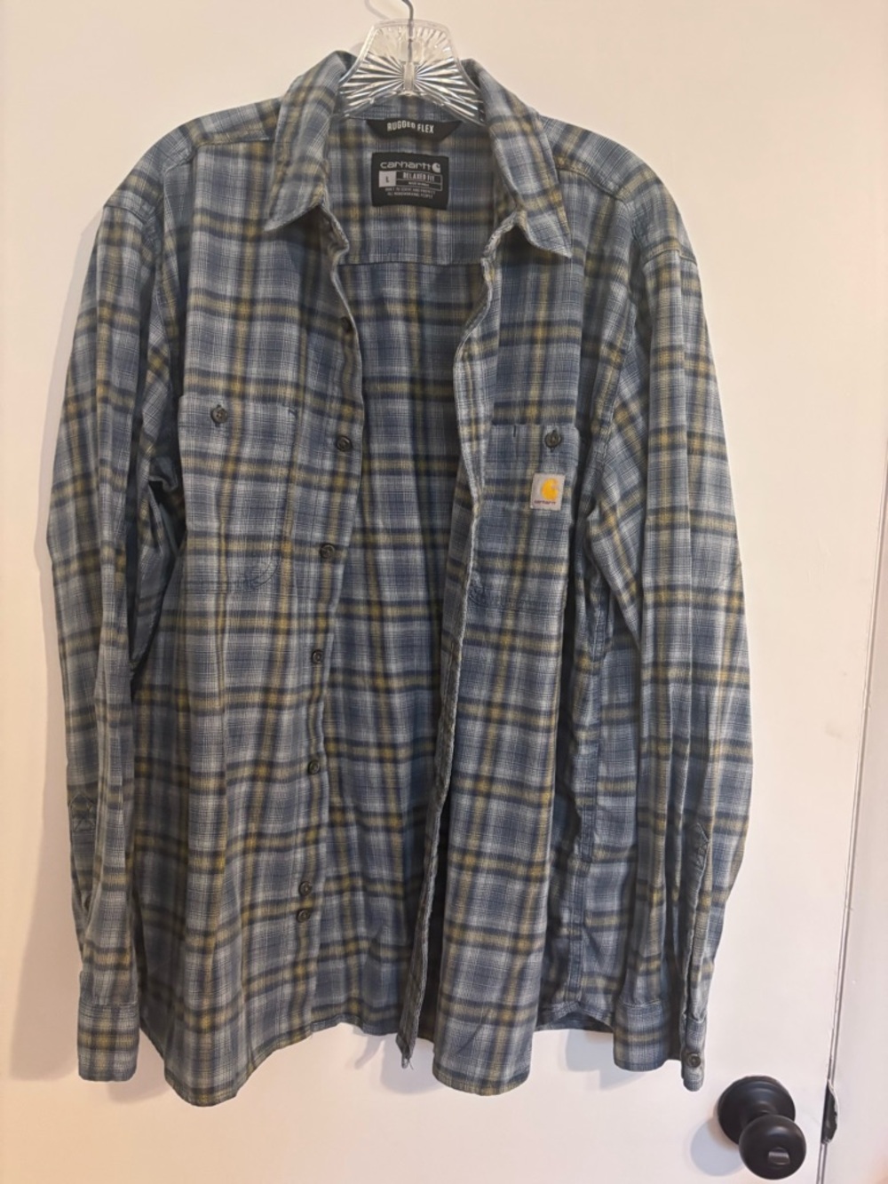 Carhartt Plaid Relaxed Fit Shirt plaid Blue, Gray & Yellow